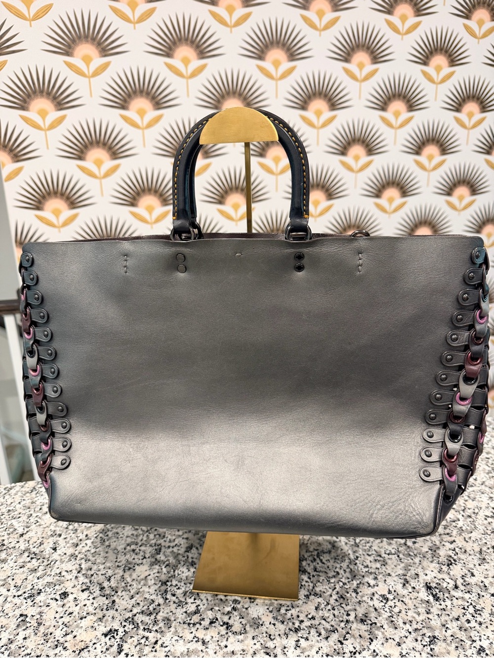 1941 Coach Leather Tote Bag with Side Lace Details - Picture 2 of 8